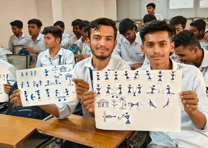 Warli Painting activity for F.Y.B.Tech students It was great opportunity for them to learn more about this traditional art form and to express their creativity.