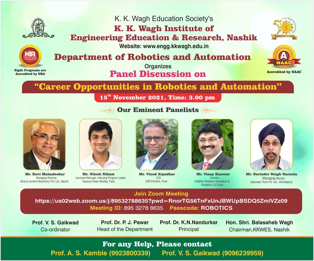 Panel discussion on Career Opportunities in Robotics and Automation